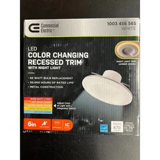 Commercial Electric 6" LED Recessed Downlight Dimmable Night Light 5 Color Selec