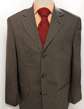 Men's Vintage Christian Dior 40R Gray 3-Button Pinstriped 100 Wool Blazer