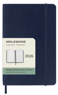 Moleskine Weekly Diary / Planner 2026 Pocket Blue Hard Cover 9x14cm 12 Month