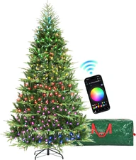 6ft Prelit Christmas Tree w/450 LED RGBW Lights, App Control Aspen Artificial Tr