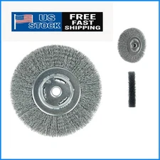 7" Crimped Wire Bench Grinder Wheel - Solid Construction for Long-Lasting Use