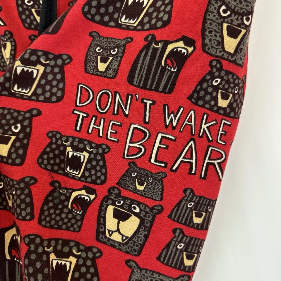 Lazy One “Don’t Wake The Bear” Women’s M Long John Pajama Pants Red W/Graphics - Image 3 of 4