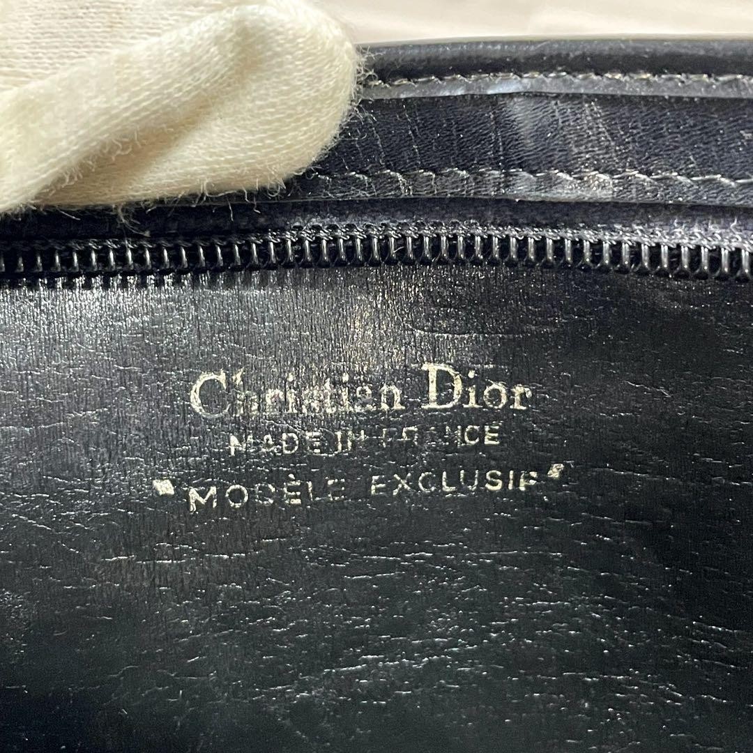 Christian Dior Shoulder Bag Canvas Leather Dark Navy Beige Trotter Authentic thumbnail 20