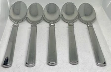 (5) Martha Stewart Essentials EMPIRE MSE Stainless China Place Spoon Lot ~ 7.75”