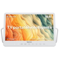 SYLVOX 15.6 inch Portable TV Battery Powered Google TV 12V DC 1080P Waterproof