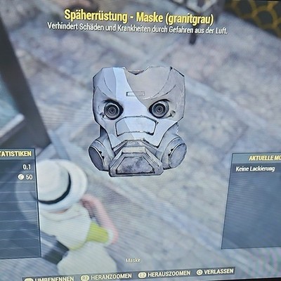 Fallout 76 Späherrüstung Maske granitgrau Ingame-Item PS4 PS5