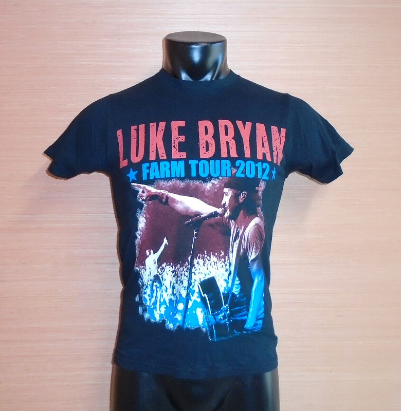 Luke Bryan 2012 Farm Tour Concert Tee Black T-Shirt Adult Size Small