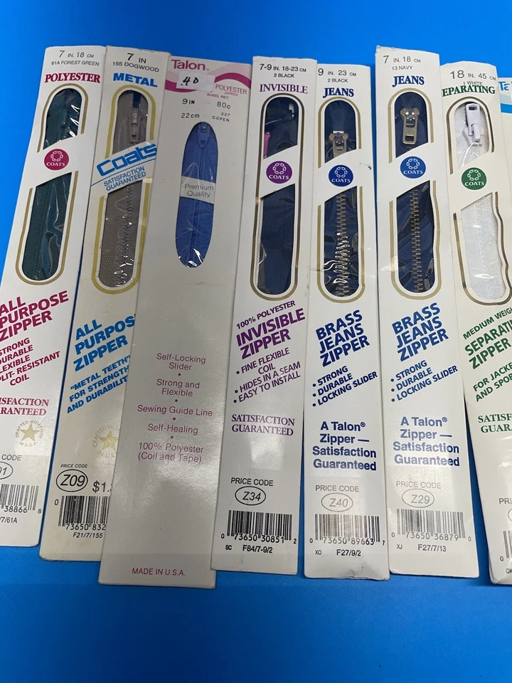 Vintage set of new 14 zippers: all-purpose, jeans, invisible, polyester - Image 4 of 4