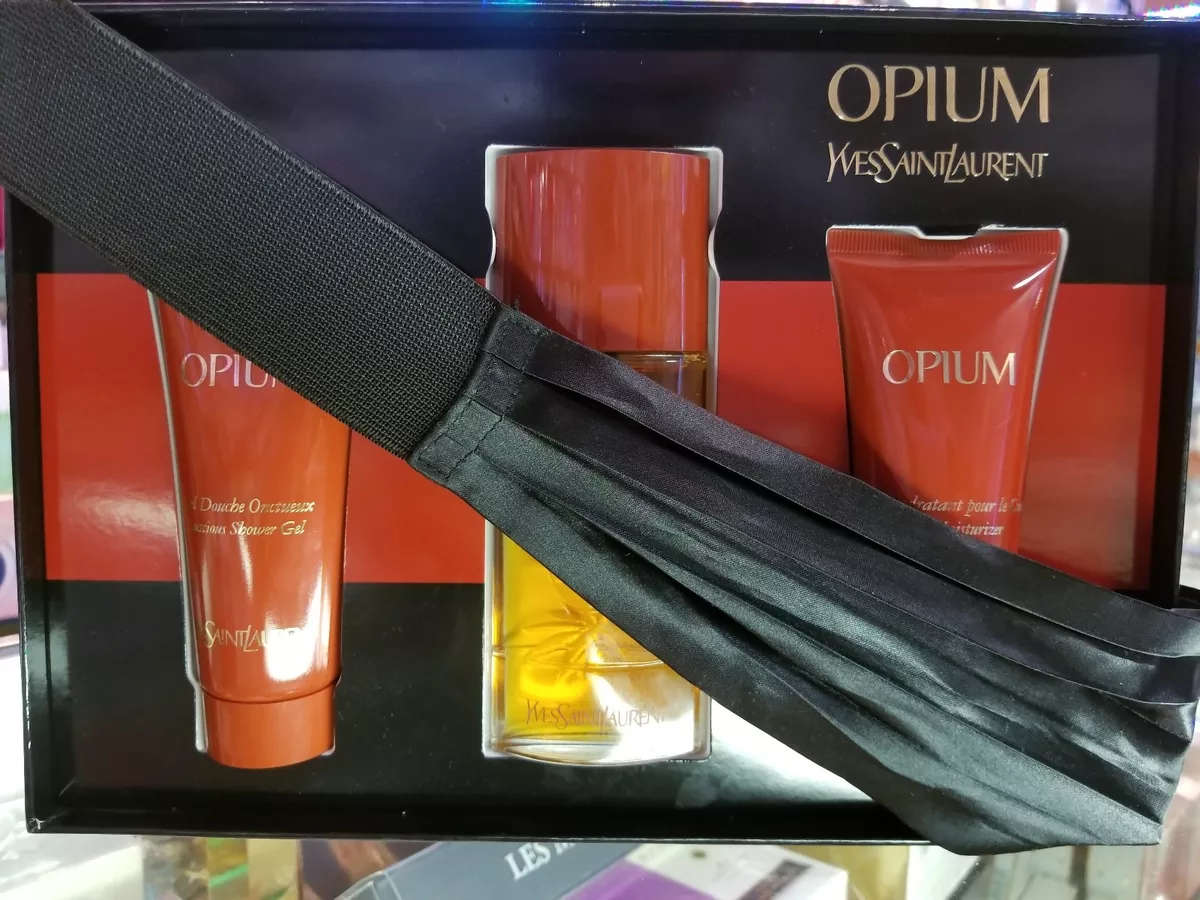 OPIUM by YSL Yves Saint Laurent 3 Pc EDT Gift Set for Women Her 1.6oz Spray RARE