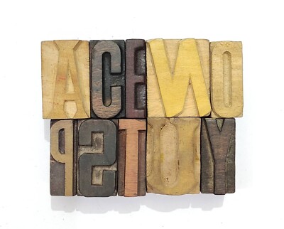 Single Vintage Letterpress Different Letter Style Select Any of your Choice