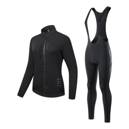 WOSAWE Damen MTB Bike Fahrradbekleidung warm YKK Zipper Jacke Stretch Trägerhose - Bild 13 von 15