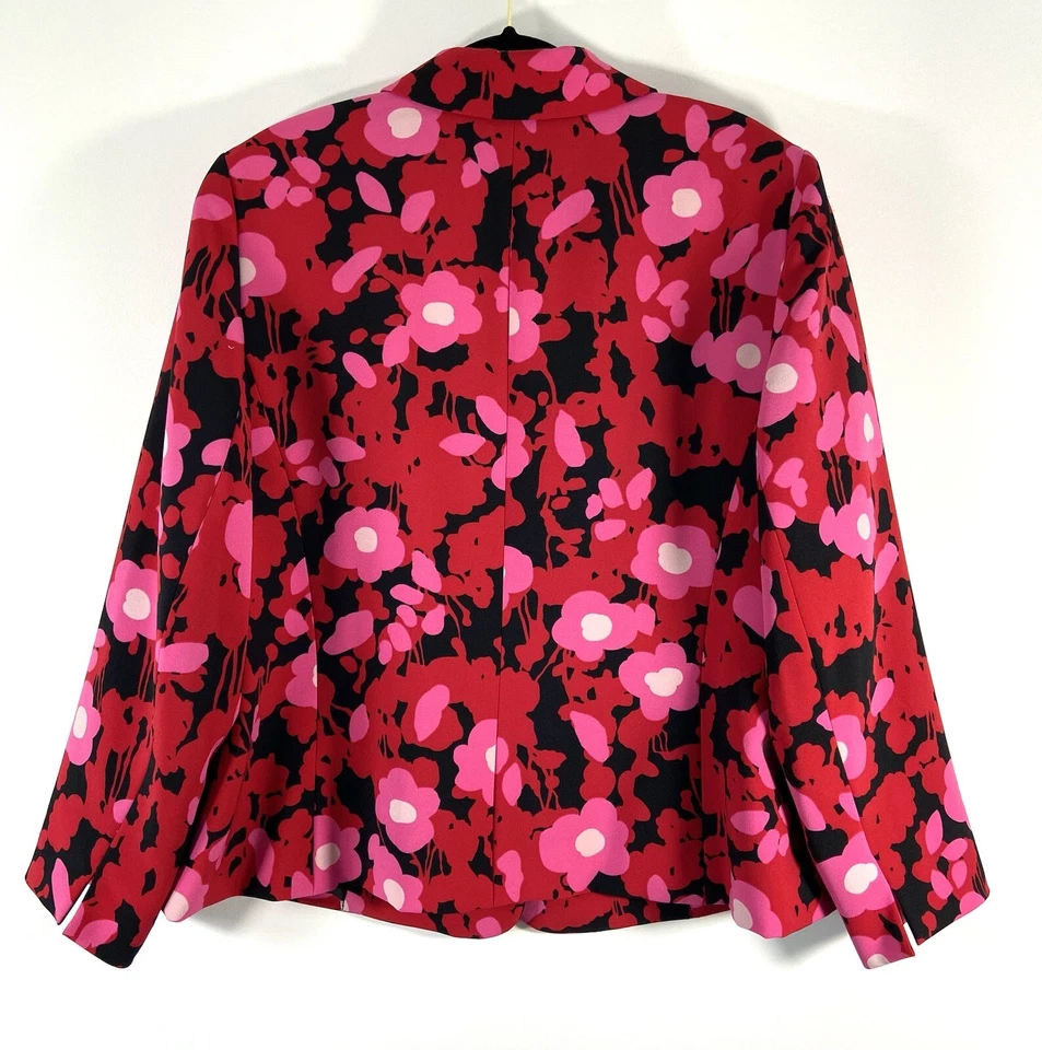Chaqueta Kasper Mujer’s 18W Rosa Rad Blazer Mangas Largas Floral Un Botón Usada en Excelente Condición Foto 4 de 4