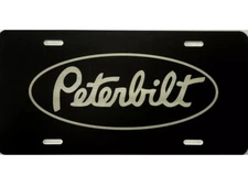 NEW Peterbilt Logo Laser Engraved License Plate Car Tag Gift Flat Black