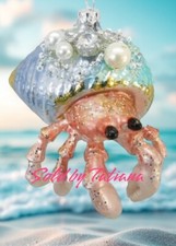 Robert Stanley Hermit Crab Blown Glass Jeweled Ornament 5.75 Inches