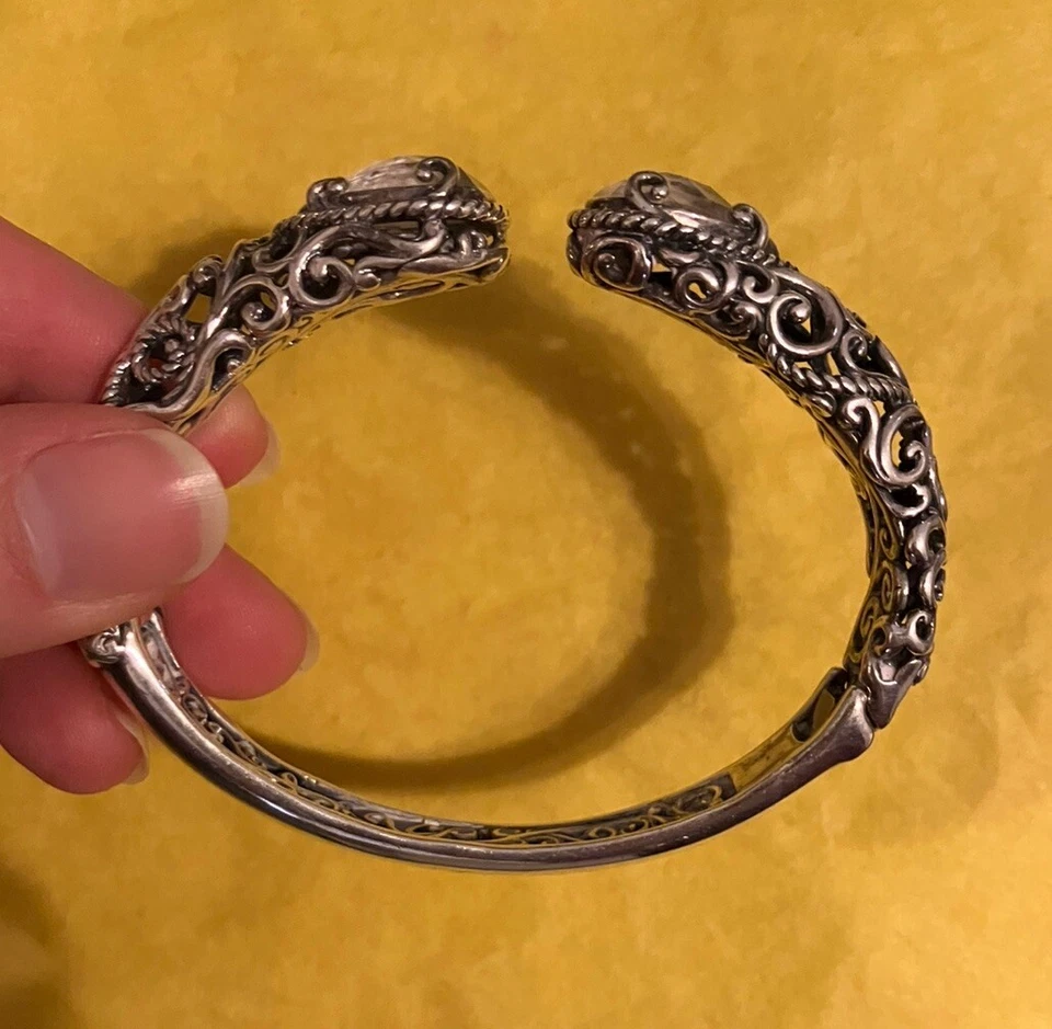 Brazalete Carolyn Pollack Relios Blanco Doblete MOP Madreperla Esterlina Foto 2 de 4