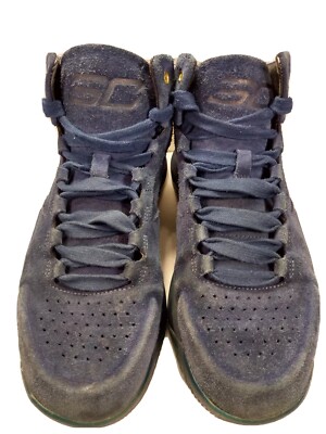 Under Armour Steph Curry Mens SZ 12 One 1 Lux Gold/Blue/Navy Suede 1296617-997 Under Armour Curry 1 Lux Mid Suede Blue Gold 1296617-997  main image 3