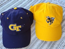 VTG. GEORGIA TECH Yellow Jackets Wool 90's Baseball Cap Hat Lot LIDS  7 1/4 READ