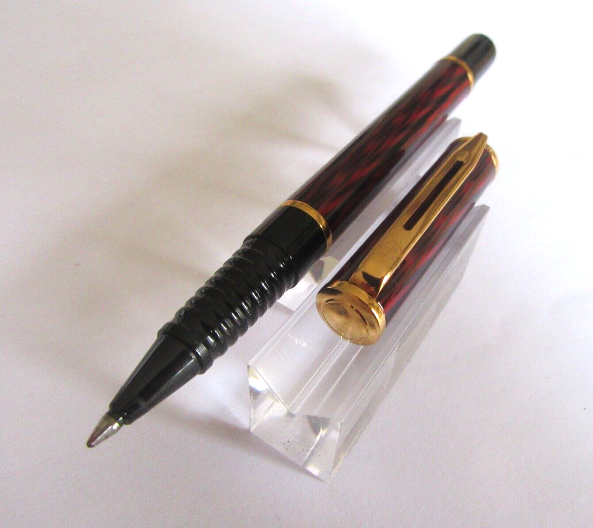 Stylo Bille Waterman Laureat Laque Marbré - Rouge Et Noir, Vintage, Neuf De Stock Sans Emballage