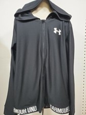 Girls Kids Under Armour Full Zip Hoodie NEW Black Size Large