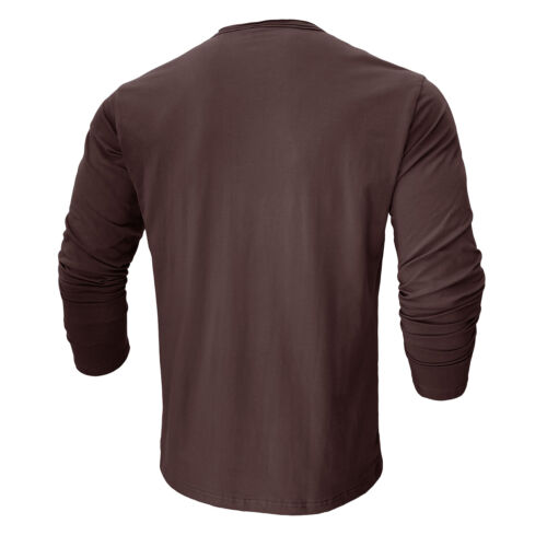 T-shirt uomo slim fit manica lunga girocollo casual elasticizzata blusa autunno - Foto 59 di 61