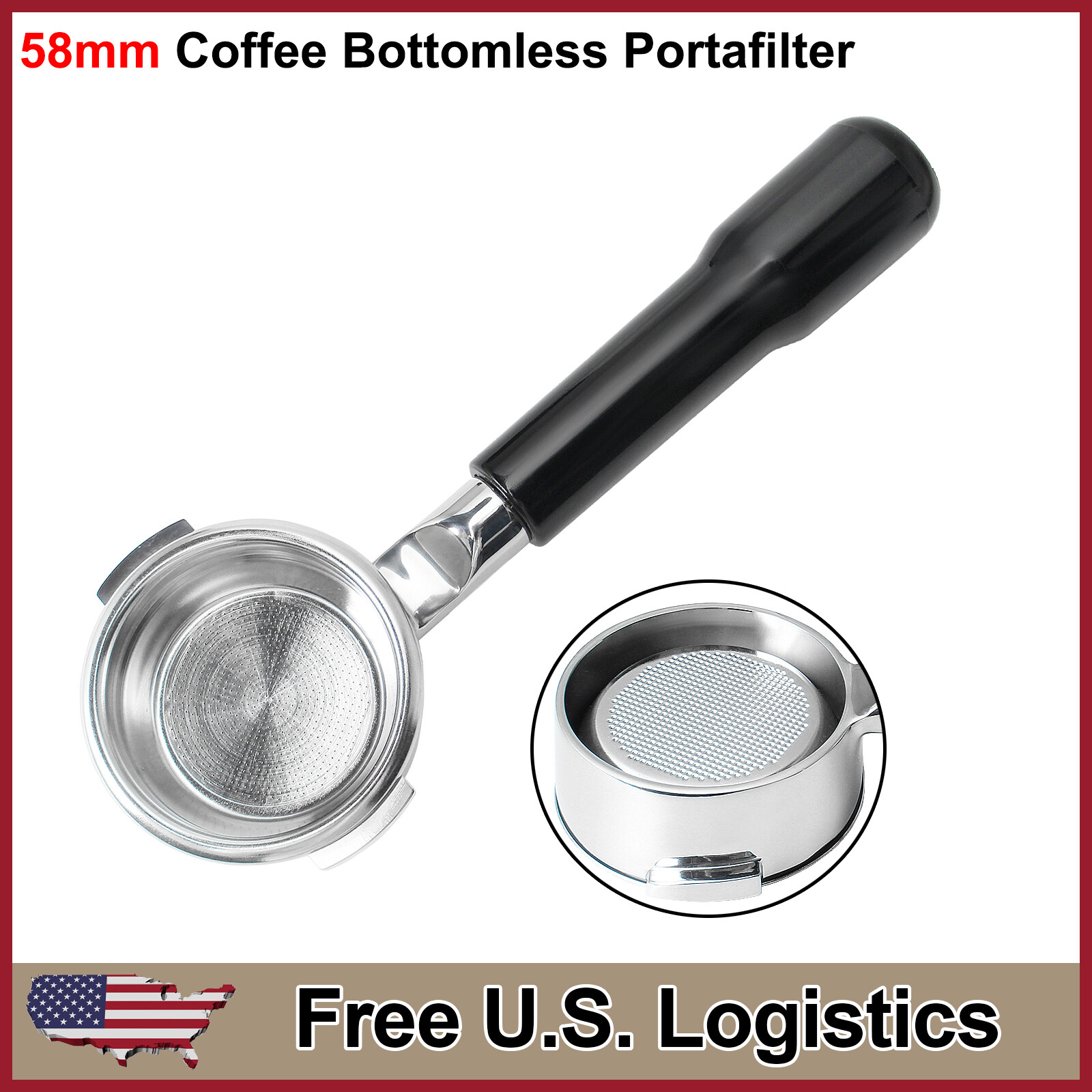 58mm Stainless Steel Bottomless Portafilter Compatible with Breville BES920XL BES900 Espresso Machines for Enhanced Coffee Extraction and Crema