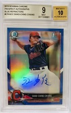 2018 Bowman Chrome Shao-Ching Chiang 1st Bowman Auto Blue Refractor #128/150 BGS
