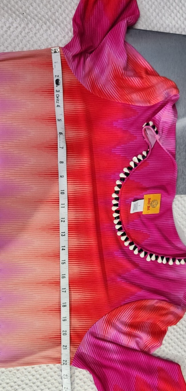 RUBY RD Pink Red Orange DRAMATIC Aztec Embellishe… - image 4