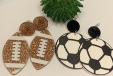 Football Earrings, Soccer Earrings, Sports Jewelry, Gift Idea, Sports Earrings