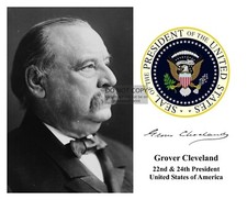 PRESIDENT GROVER CLEVELAND PRESIDENTIAL SEAL AUTOGRAPHED 8X10 PHOTOGRAPH