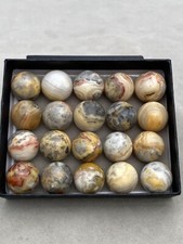 20 piezas Venta al por mayor Bola de ágata loca natural cuarzo cristal esfera 15 mm + caja Reiki
