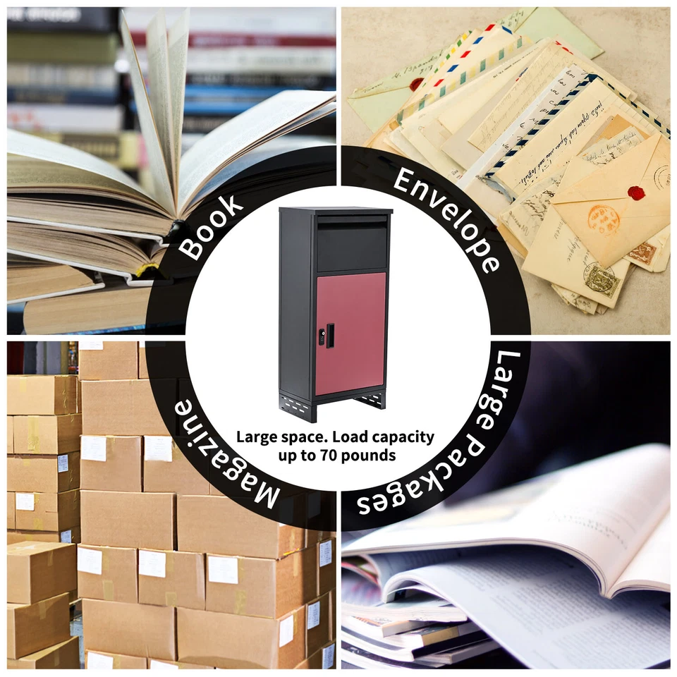 Cajas de entrega de paquetes para buzón de caída de bloqueo de montaje en piso de pared grande exterior Foto 4 de 4