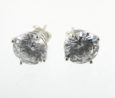 ★早期完売★Numbering★Round Brilliant 8 Stud Earring #3111 18k White Gold Bezel Set Round Brilliant Diamond Stud