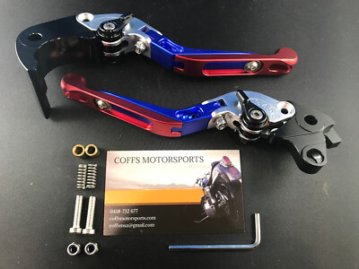 Short Adjustable Brake & Clutch Levers For Honda CBR600RR 2003-2006 – CNC Aluminum, Foldable Design (Blue)