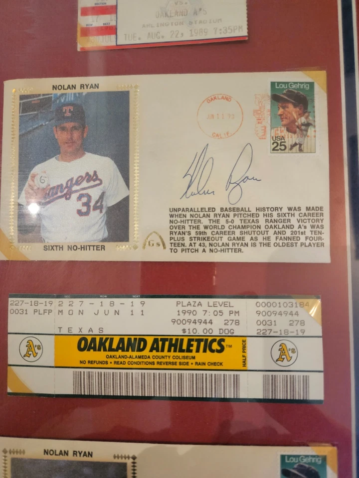 Nolan Ryan signed (4 sigs) Paluso lithograph plus signed postcards (with COA) - Image 4 of 4
