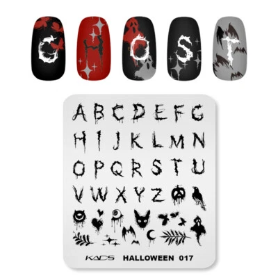KADS Stamping Schablone Nail Art Halloween Stempel für Nägel Stempel Platte