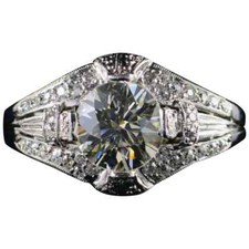 Circa 1940s Vintage Style 1.68CT Old European Cut Cubic Zirconia Engagement Ring