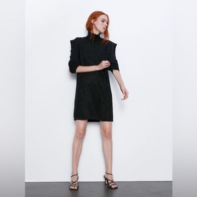 black long sleeve structured mini dress Antonio Black Long Sleeve Mini Dress - US 0