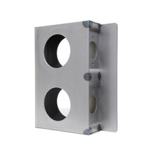 Gate Lockbox Double Hole Weldable Steel 6 3/4" x 4 3/8" x 1 1/2" Unpainted
