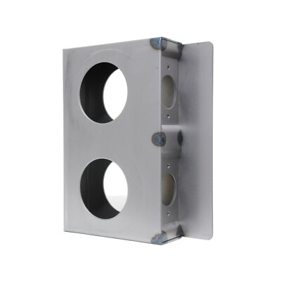 Gate Lockbox Double Hole Weldable Steel 6 3/4'' x 4 3/8'' x 1 1/2'' Unpainted