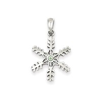 925 Sterling Silver Cubic Zirconia Antiqued Snowflake Charm Pendant - 1.17 Grams on sale 925 Sterling Silver Cubic Zirconia Antiqued Snowflake Charm Pendant - 1.17 Grams on sale