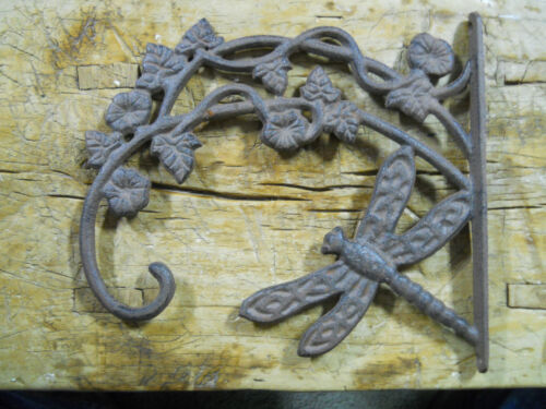 Cast Iron Victorian Style DRAGONFLY Plant Hook Garden Hanger Wall Barn Fence - 第 1/2 張圖片
