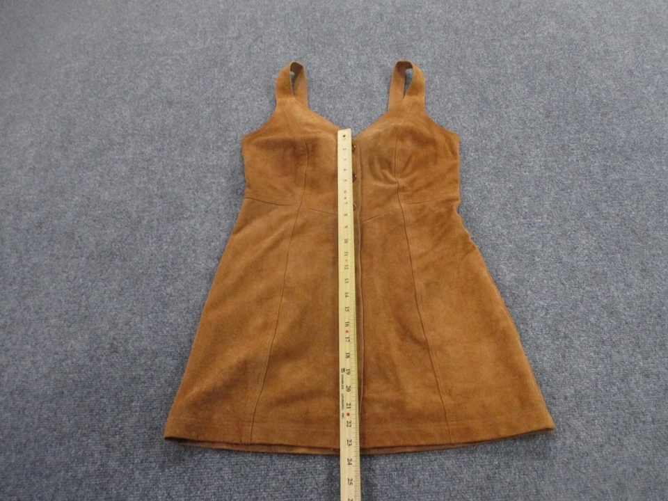 Free People Dress Women 4 Cow Hide Leather Overalls Button Tank Western Casual - Image 3 of 4