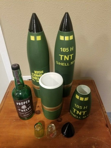 3D printed 105MM M1 Artillery Shell - The Original Whiskey Stash- Life size! - Picture 4 of 5