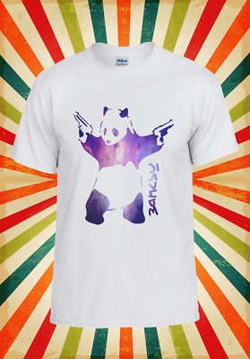 Cooles lustiges Herren-Damen-T-Shirt Banksy Panda Galaxy Weltraum Trägertop Unisex 1116