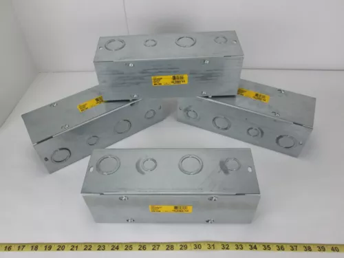 Lot of 4 New Hoffman Wireway Straight Sections 4" x 4" x 12" Type 1 w Knockouts