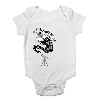 Funny Telescope Baby Grow Vest I need my Space Astronomy Bodysuit Boys Girls