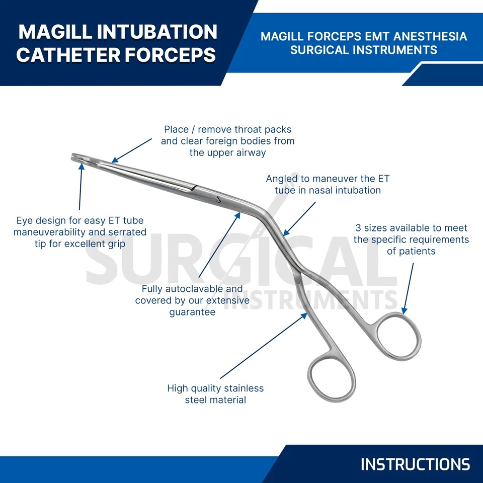 6 Pcs Magill Forceps EMT Anesthesia Surgical Instruments 8" German Grade - Image 4 of 4