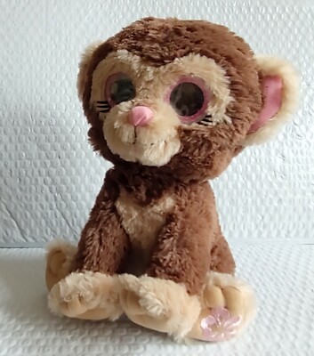 Blip Inc Bright Eyes Pets CHIP the Monkey Interactive Brown Plush Eyes Light Up