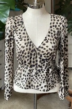 H&M animal print wrap blouse, XS NWT
