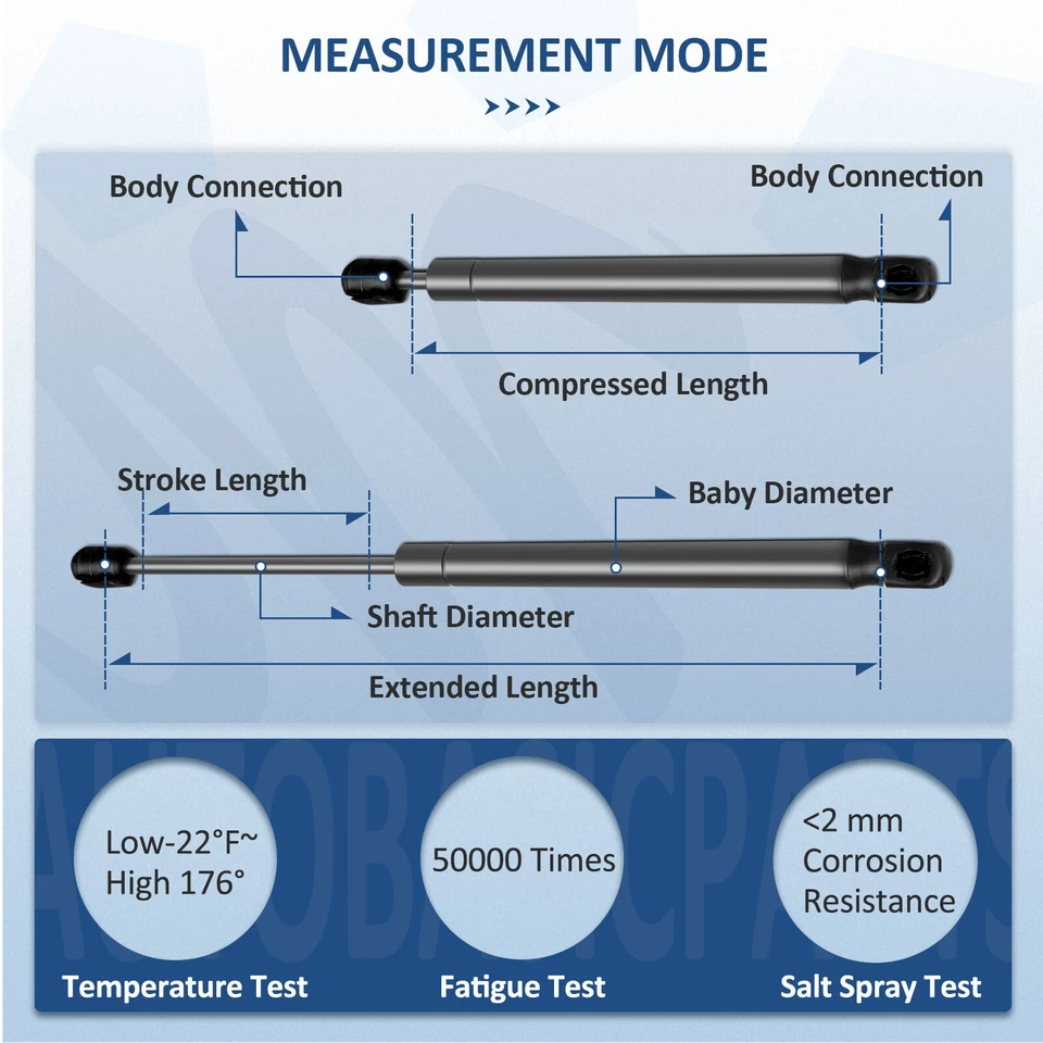 For 1998-2004 Mercedes-Benz SLK320 Qty 2 Rear Trunk Lift Supports Shocks Struts Foto 4 de 4